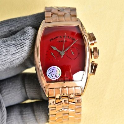 Franck Muller Casablanca 40mm 316L Steel Blue/Red/Green/Grey Face on Rose Gold Watch